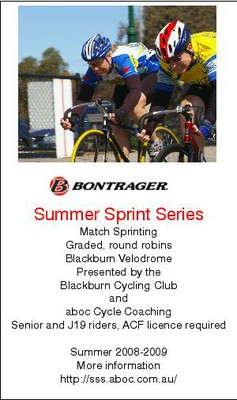 Bontrager Summer Sprint Series promo card Bontrager Summer Sprint Series promo card